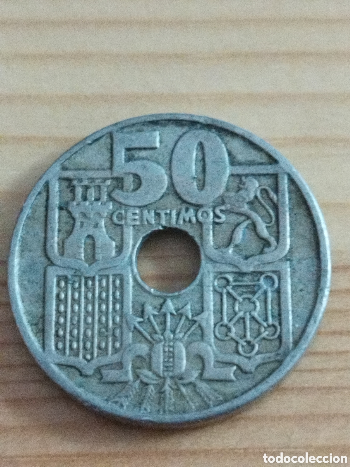 Monedas Franco: Moneda de 50 c&eacute;ntimos de 1949 19-54 - Foto 3