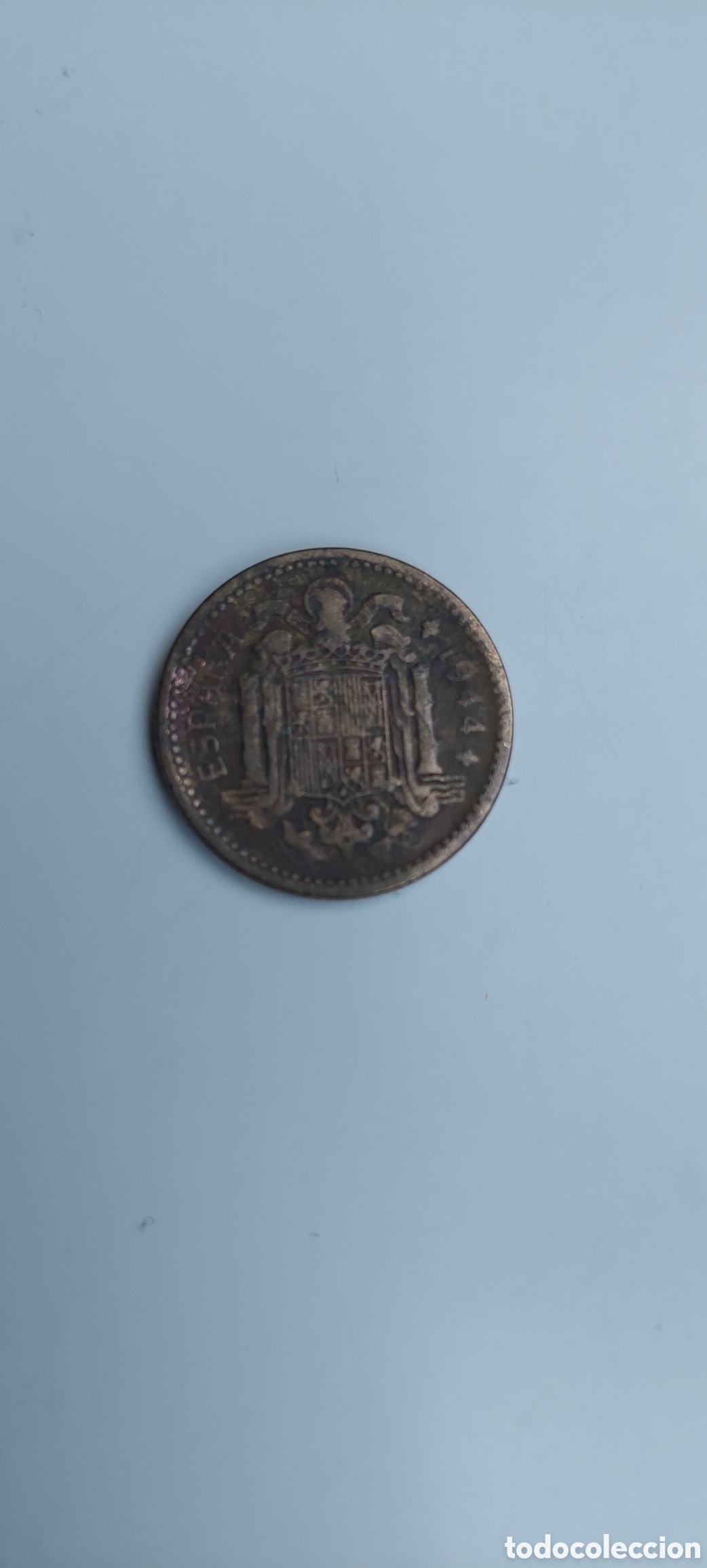 Monedas Franco: Una Peseta del a&ntilde;o 1944. - Foto 2