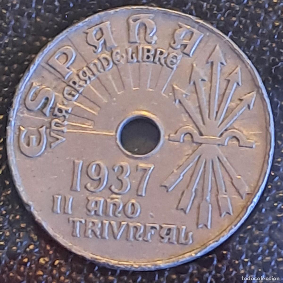 Monedas Franco: MONEDA ESPA&Ntilde;A 25 CENTIMOS A&Ntilde;O 1937 - Foto 1