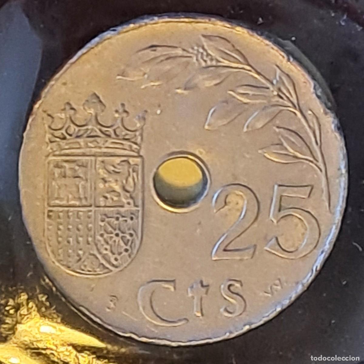 Monedas Franco: MONEDA ESPA&Ntilde;A 25 CENTIMOS A&Ntilde;O 1937 - Foto 2