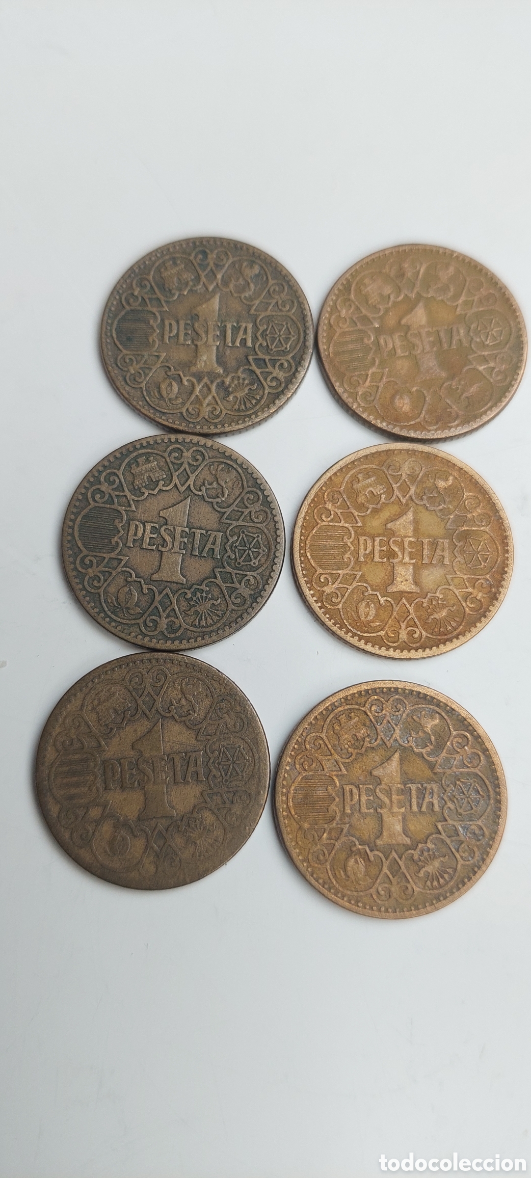 Monedas Franco: Lote Pesetas del 1944. - Foto 2