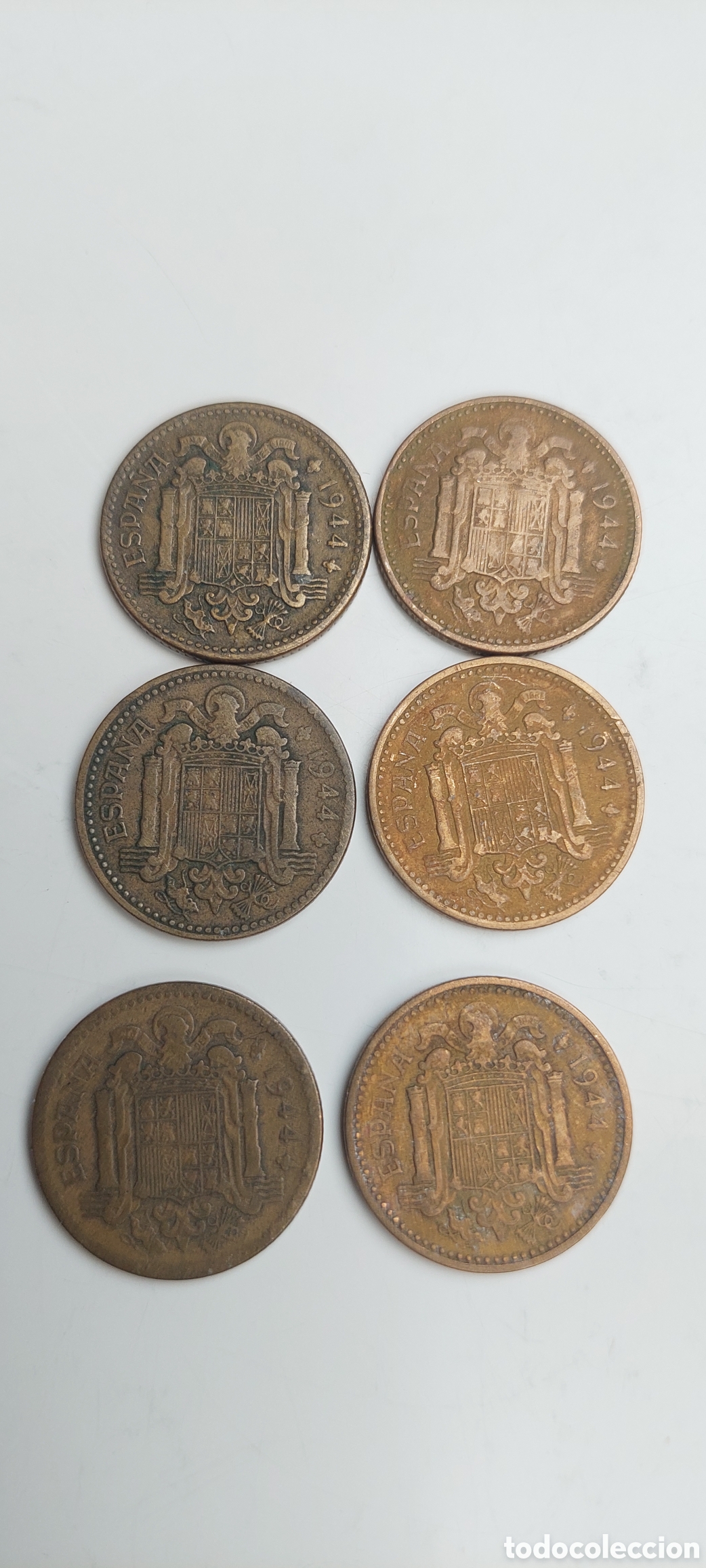 Monedas Franco: Lote Pesetas del 1944. - Foto 4