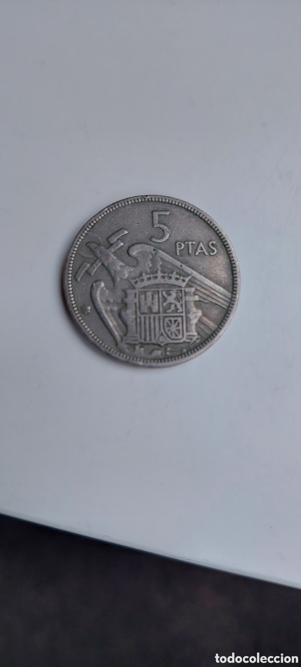 Monedas Franco: 5Pesetas 1957 Estrella 60 - Foto 2