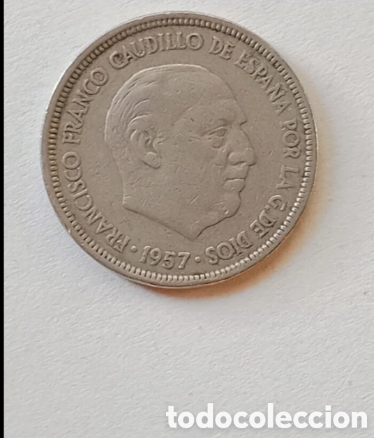 Monedas Franco: Moneda de 5 pesetas de 1957 - Foto 1