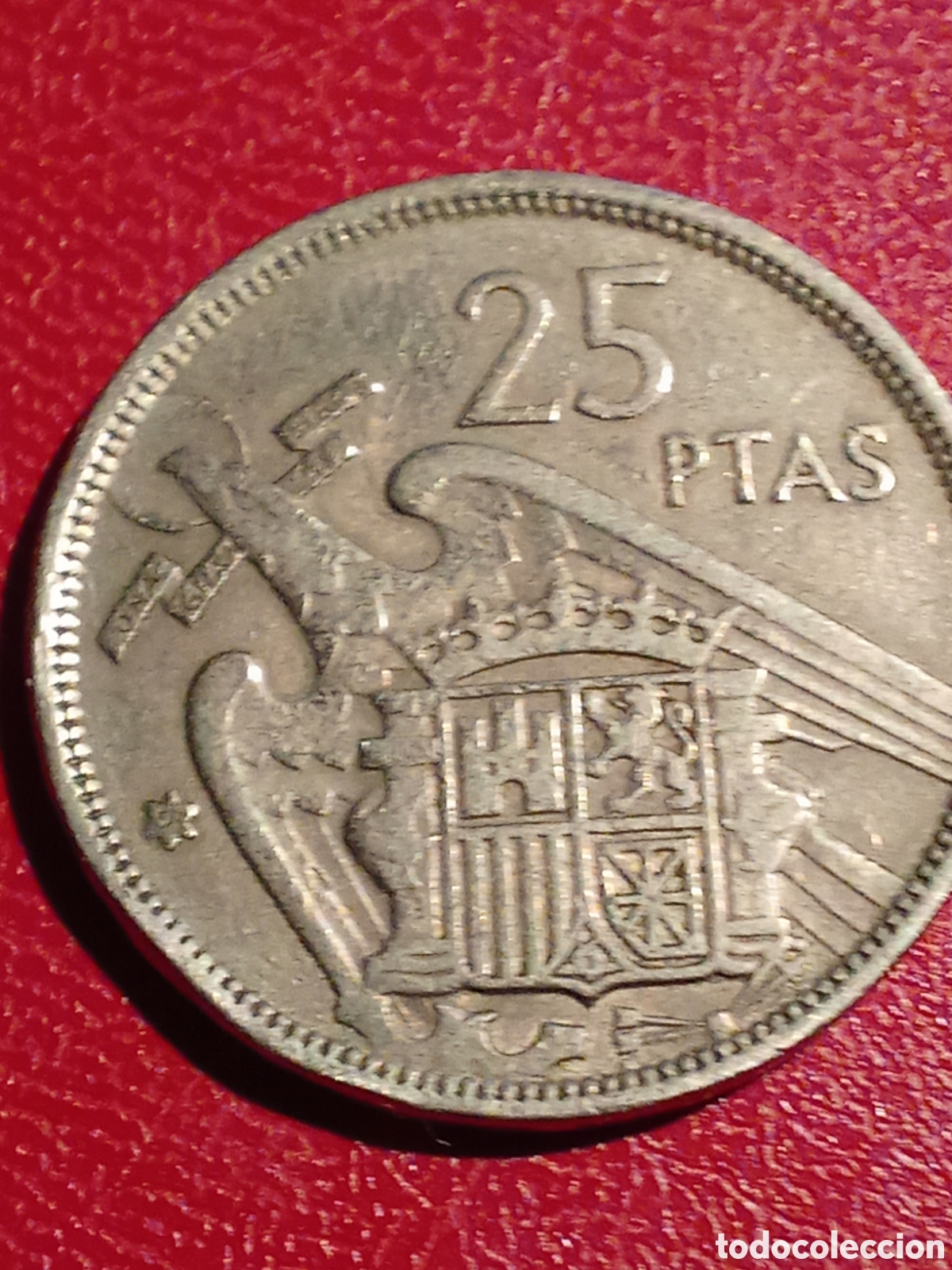 Monedas Franco: Moneda de 25 pesetas 1959 *58 - Foto 2