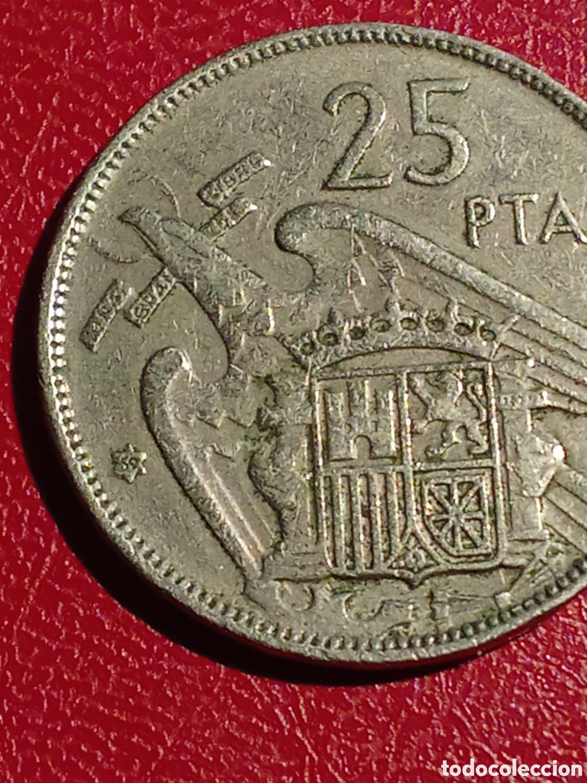 Monedas Franco: Moneda de 25 pesetas 1959 *59 - Foto 2