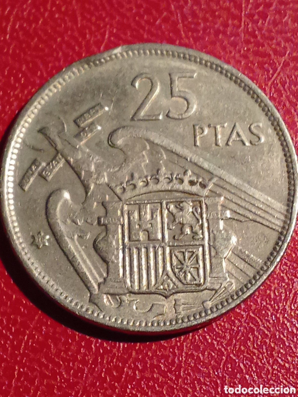 Monedas Franco: Moneda de 25 pesetas 1959 *70 - Foto 2
