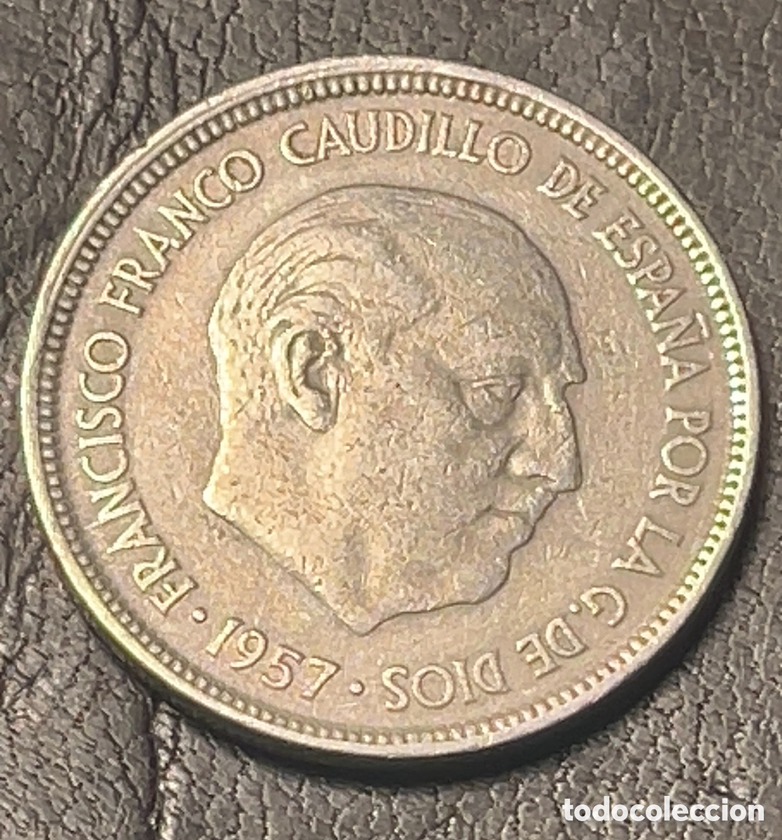 Monedas Franco: Moneda 5 pesetas 1957 - Foto 2