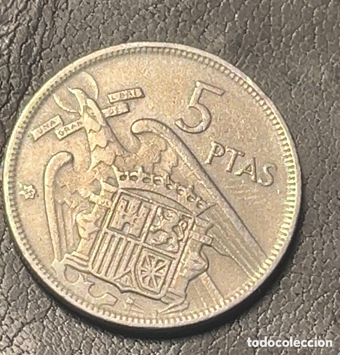 Monedas Franco: Moneda 5 pesetas 1957 - Foto 3
