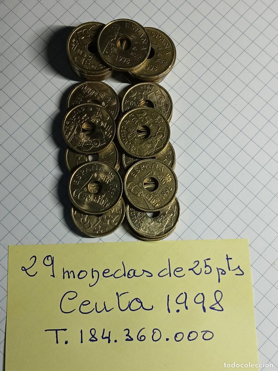 Monedas Franco: 29 MONEDAS DE 25 PTS DE 1998 CEUTA - Foto 1