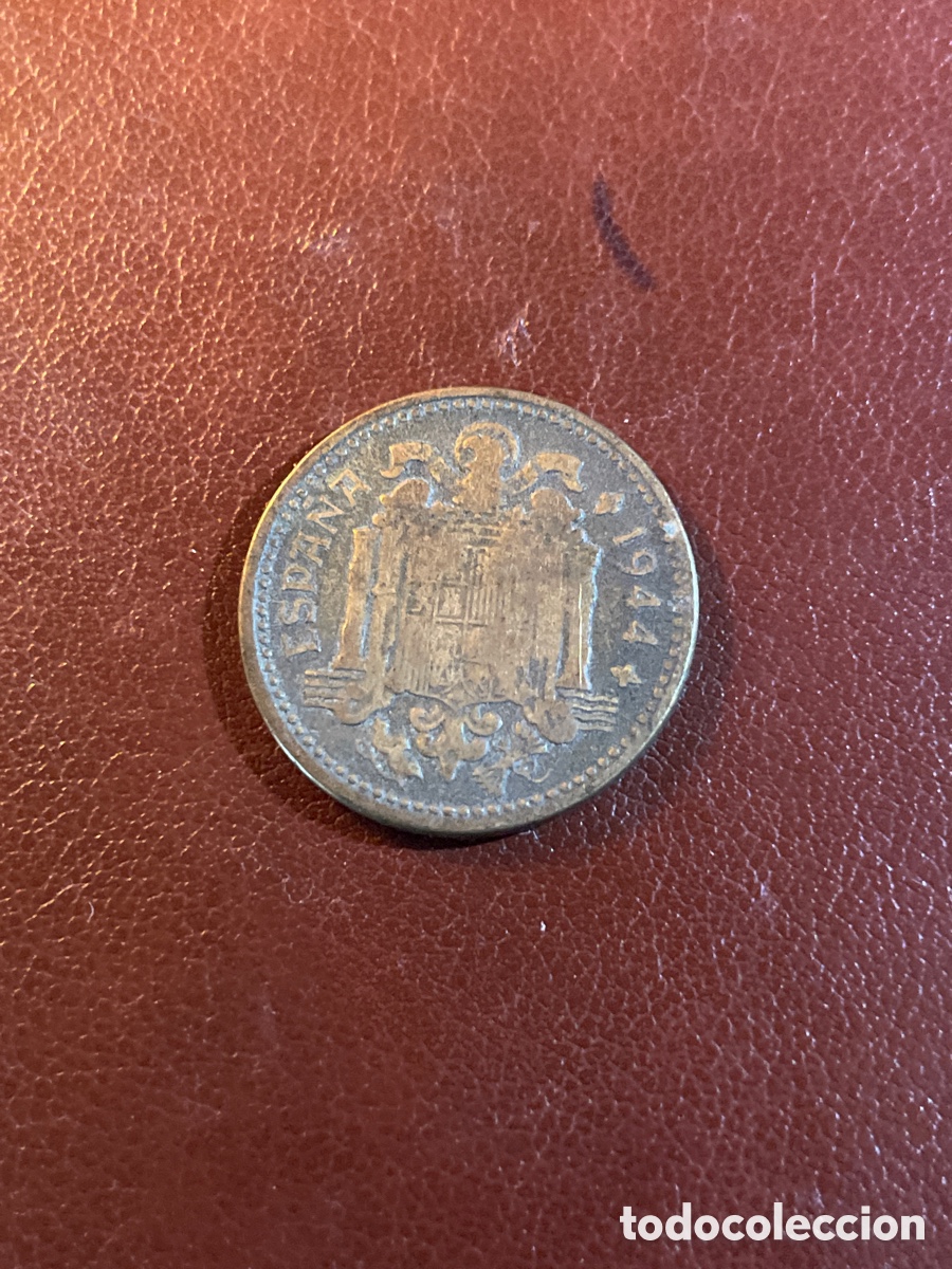 Monedas Franco: 1 pts Estado espa&ntilde;ol 1944 - Foto 2