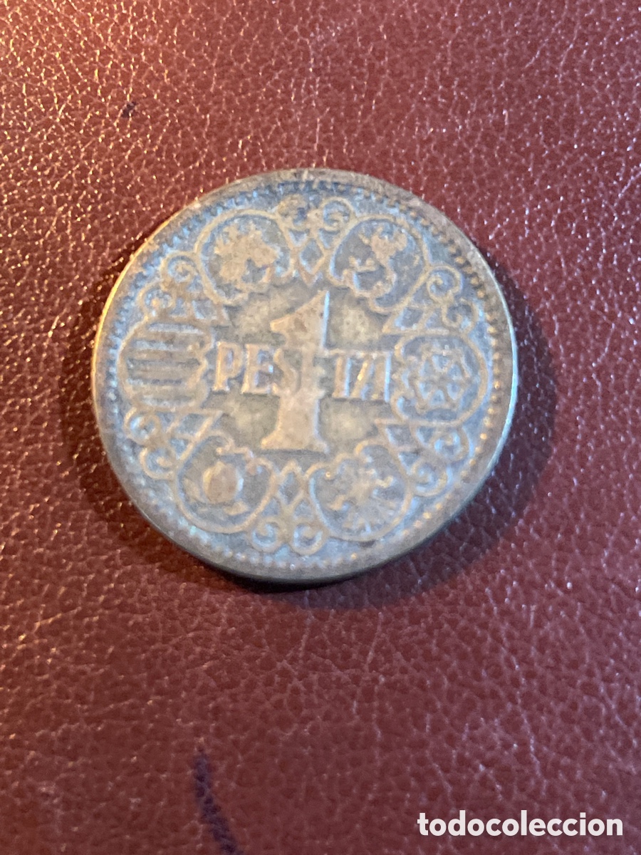 Monedas Franco: 1 pts Estado espa&ntilde;ol 1944 - Foto 1
