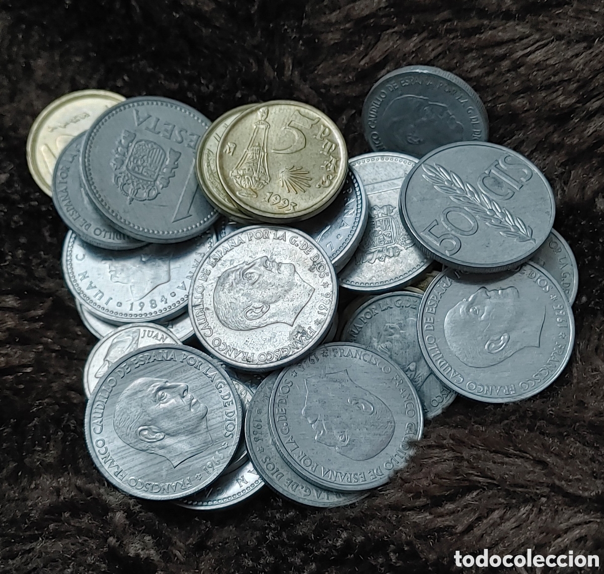 Monedas Franco: LOTE DE 50 MONEDAS ESPA&Ntilde;OLAS - Foto 4