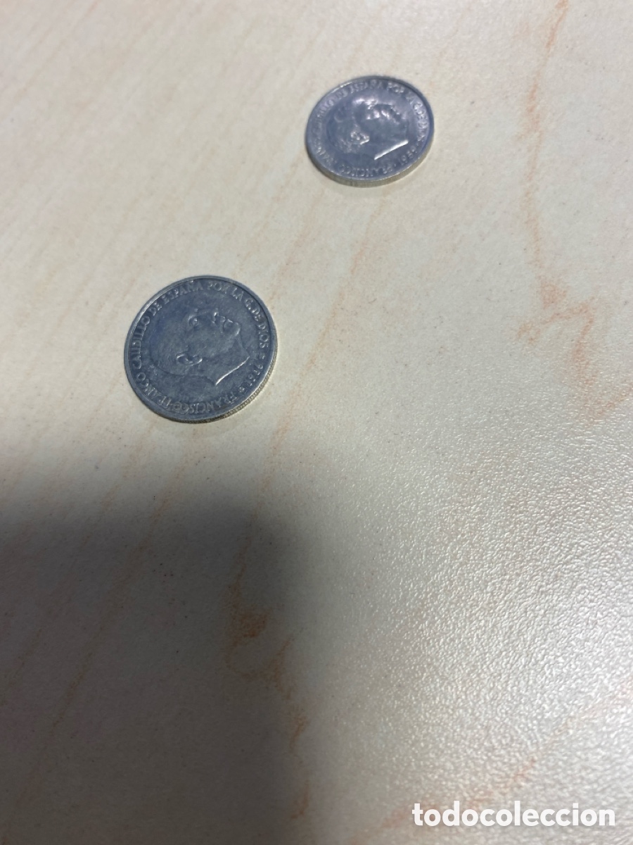 Monedas Franco: Lote 50 cent y 10 cent peseta - Foto 2