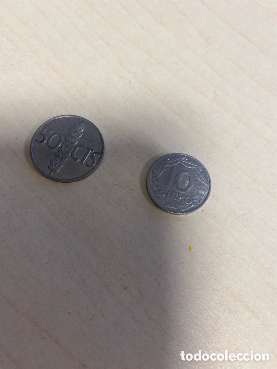 Monedas Franco: Lote 50 cent y 10 cent peseta - Foto 1