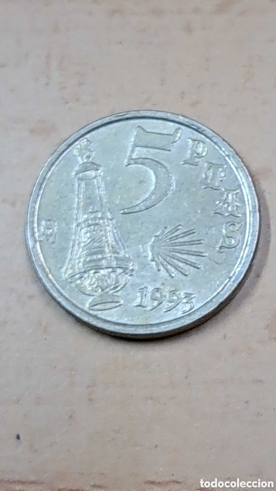 Monedas Franco: Moneda 5 pesetas A&ntilde;o Jacobeo 1993 - Foto 2