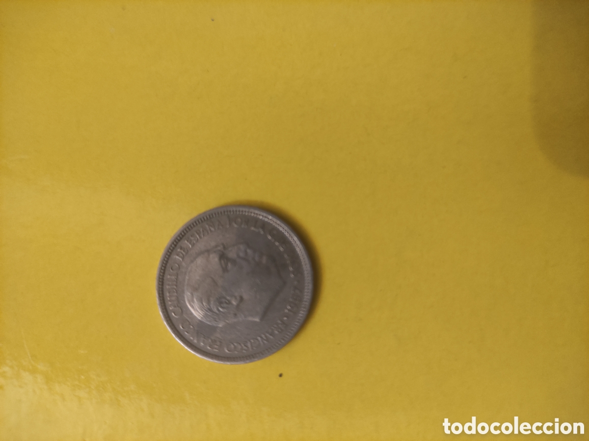 Moedas Franco: Moneda antigua 5 pesetas niquel