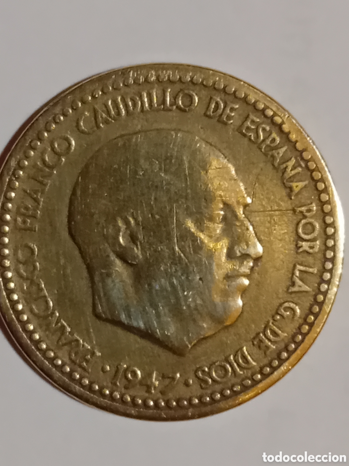 Monedas Franco: Moneda de espa&ntilde;a 1peseta de 1947. - Foto 1