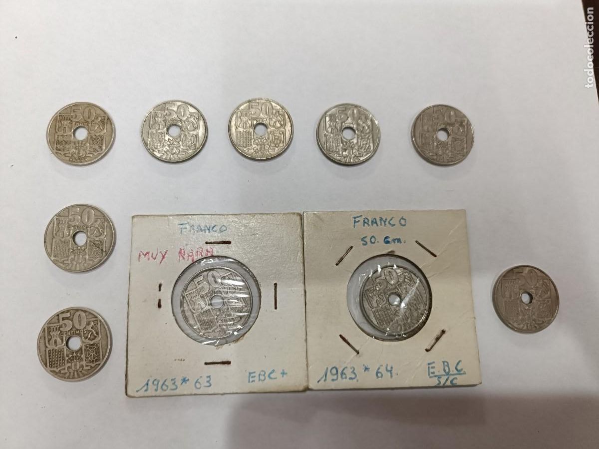 Monedas Franco: Colecci&oacute;n de 10 monedas de 50 cents - Foto 1