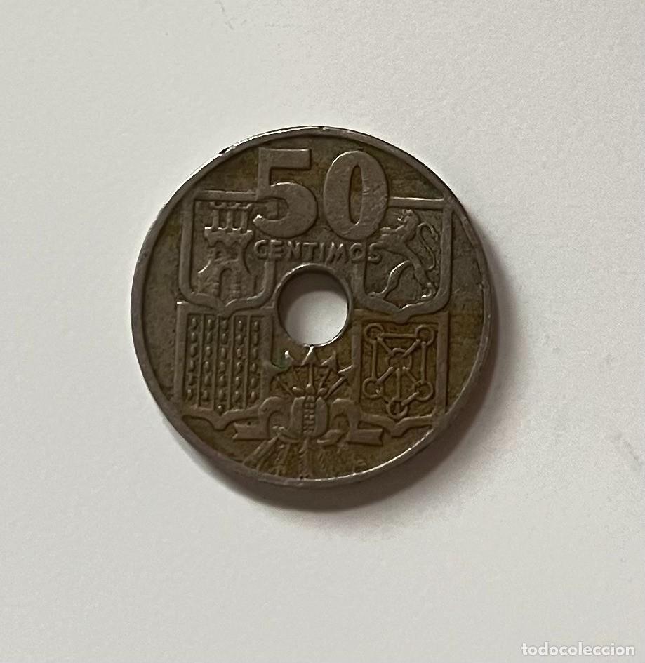 Monedas Franco: Moneda de 50 c&eacute;ntimos a&ntilde;o 1949 - Foto 2