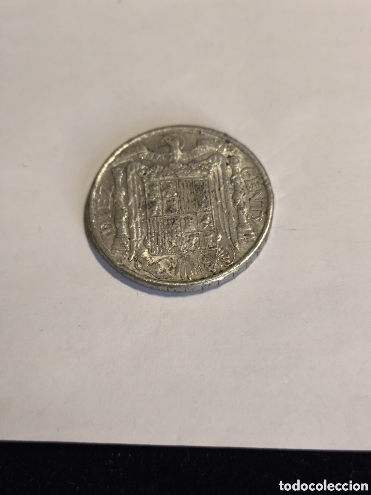 Monedas Franco: 10 C&eacute;ntimos Estado Espa&ntilde;ol 1941 2 - Foto 2
