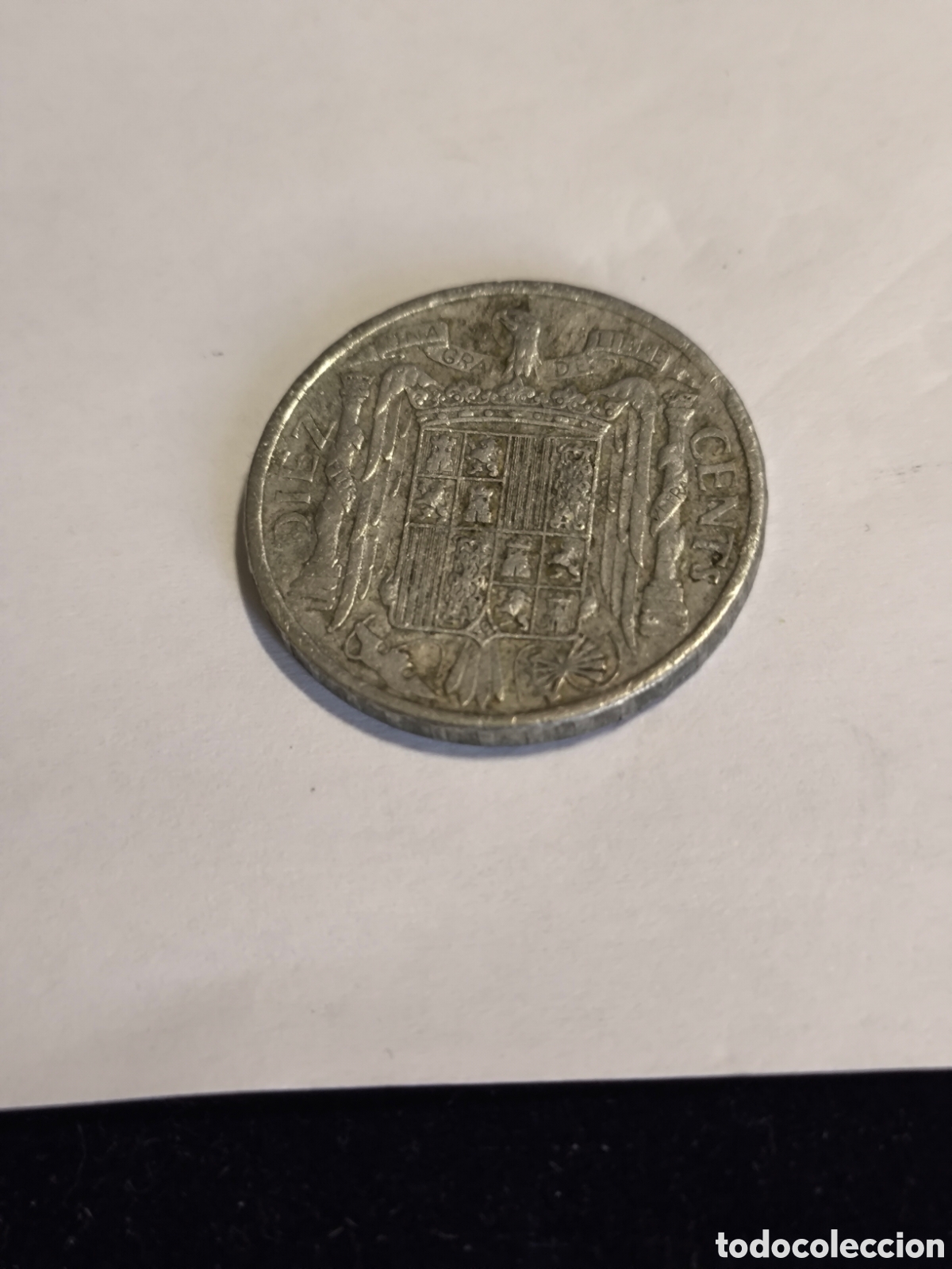 Monedas Franco: 10 C&eacute;ntimos Estado Espa&ntilde;ol 1945 1 - Foto 2