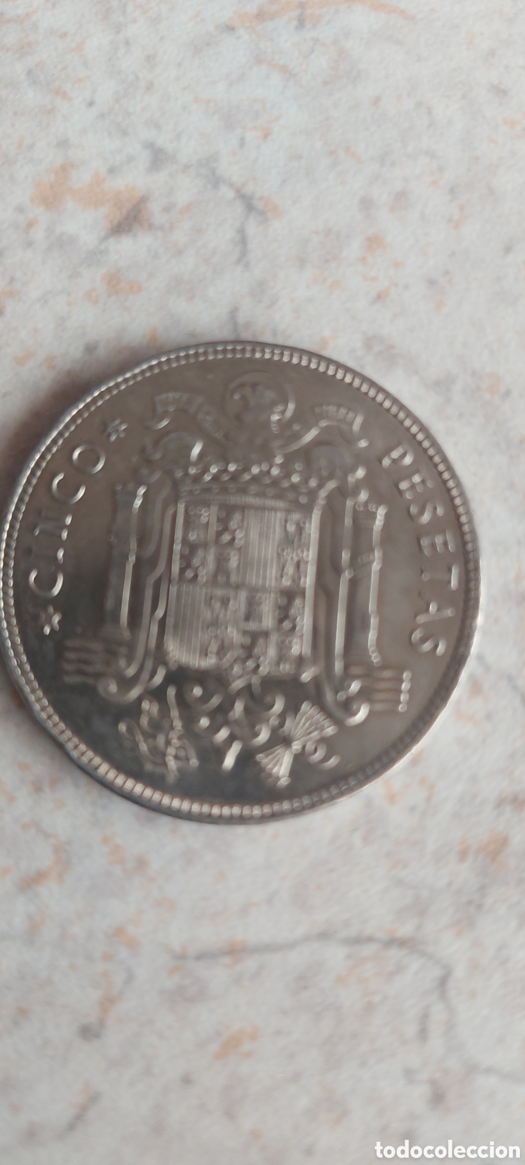 Monedas Franco: MONEDA DE 5 PESETAS 1949 - Foto 2