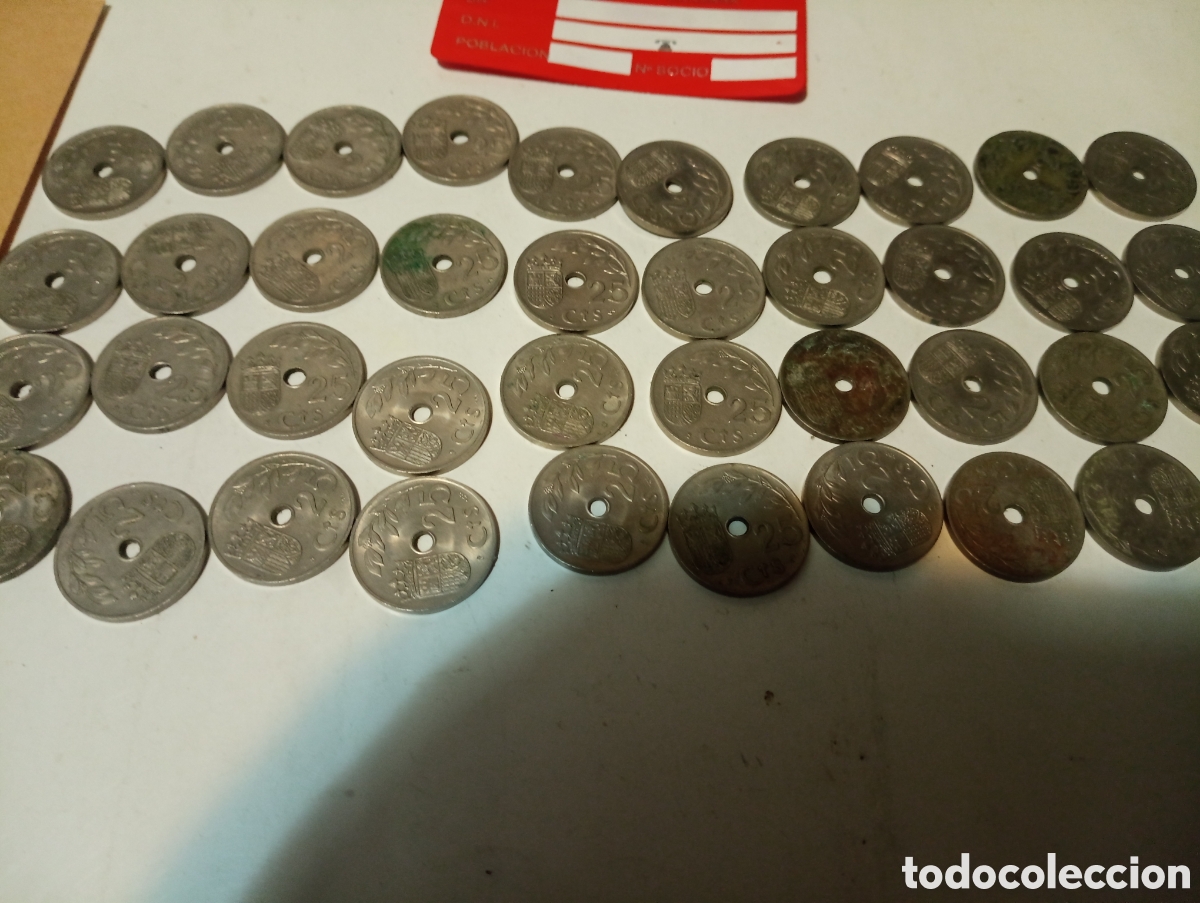 Monedas Franco: 40 monedas de 25 c&eacute;ntimos de 1937 4 - Foto 4