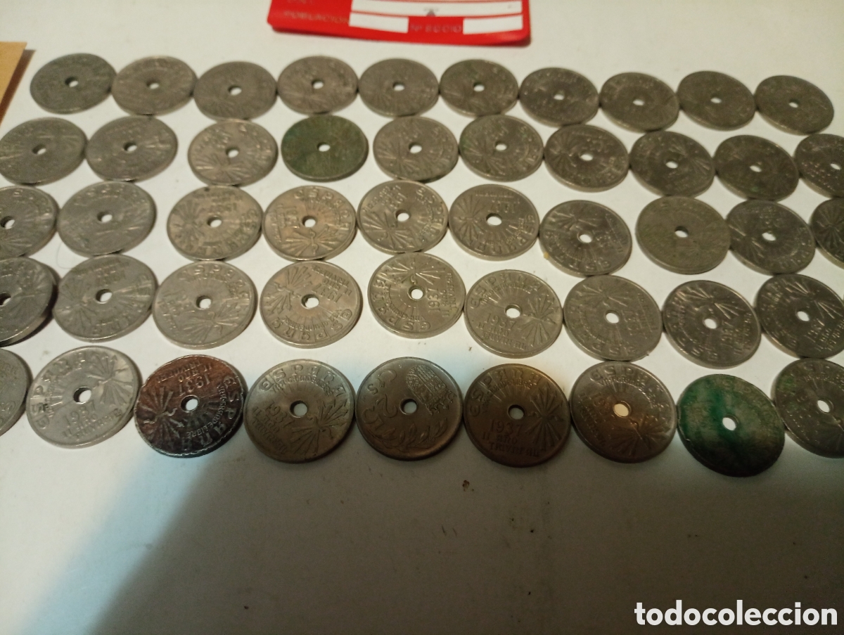 Monedas Franco: 50 monedas de 25 c&eacute;ntimos de 1937 5 - Foto 2