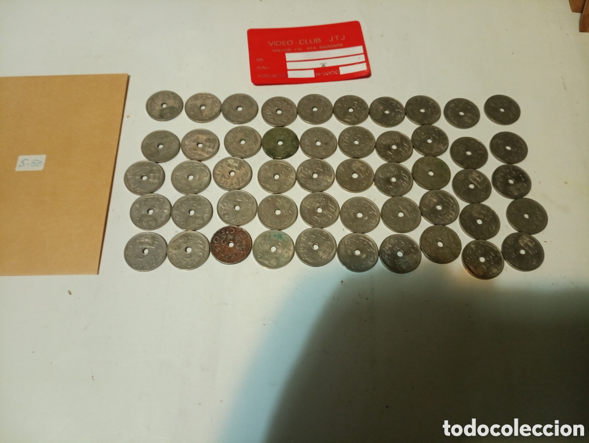 Monedas Franco: 50 monedas de 25 c&eacute;ntimos de 1937 5 - Foto 3