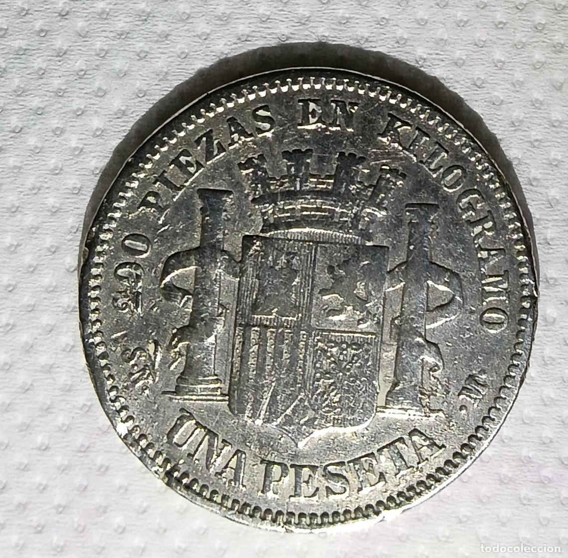 Monedas Franco: Peseta de 1870 con defecto - Foto 2
