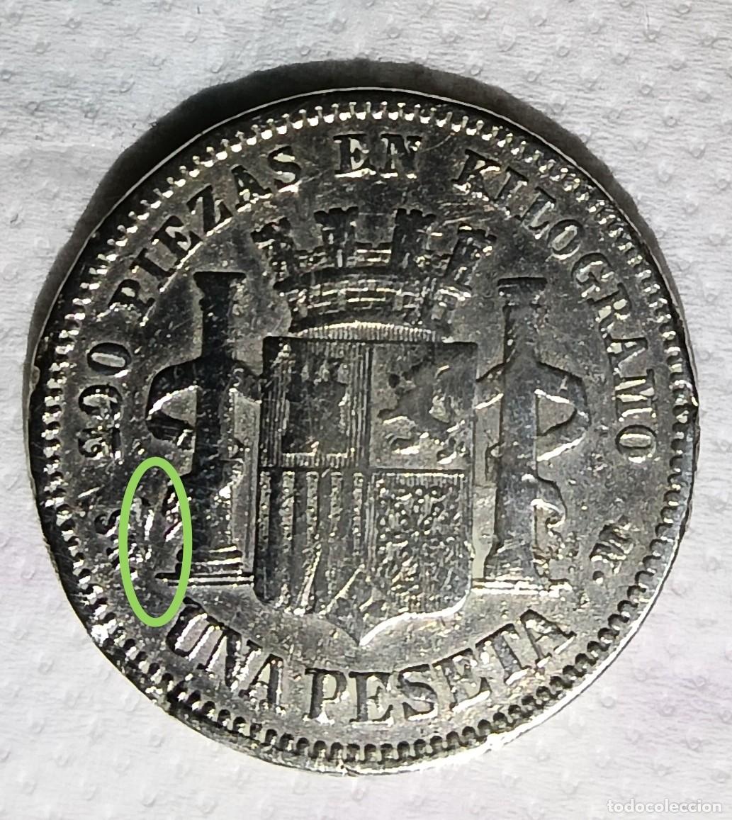 Monedas Franco: Peseta de 1870 con defecto - Foto 3
