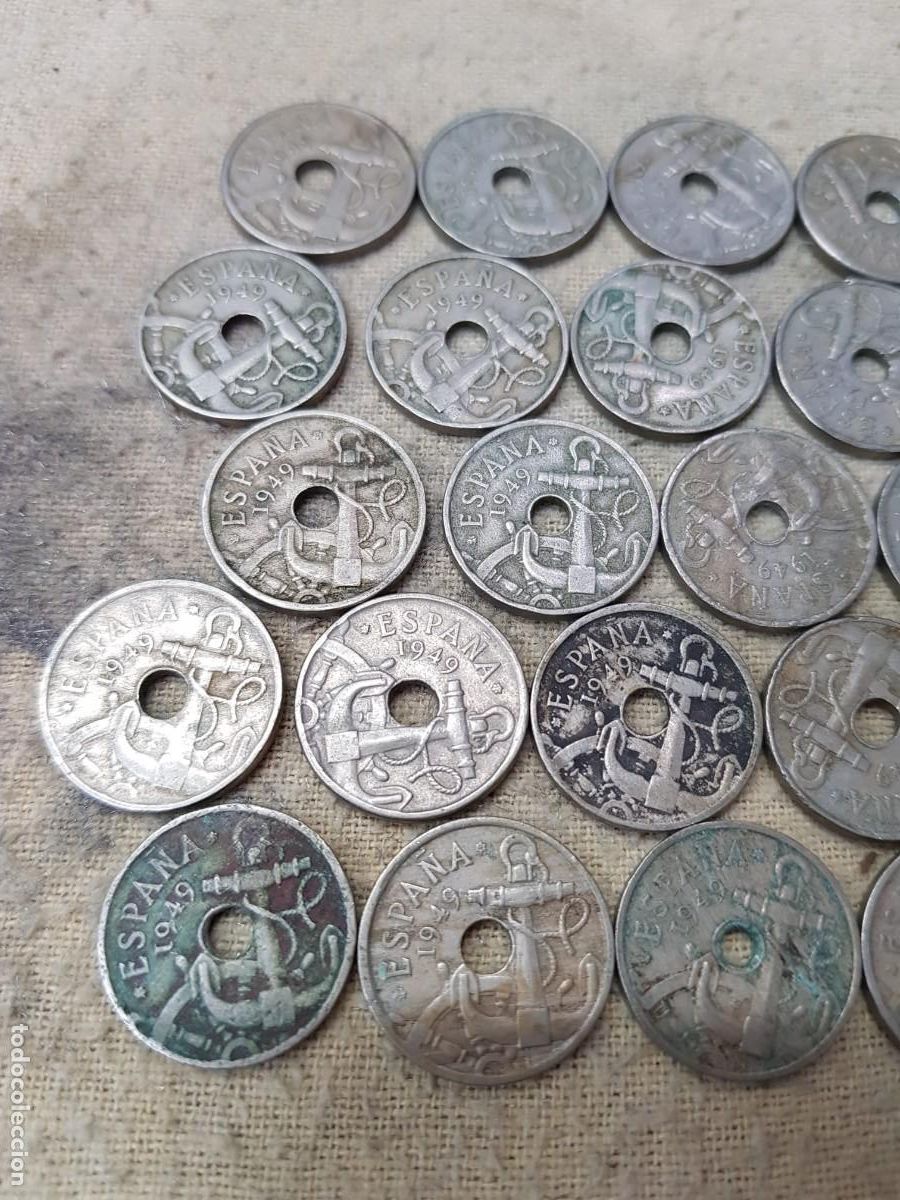 Monedas Franco: LOTE DE 45 MONEDAS DE 50 CENTIMOS-1949 - Foto 2