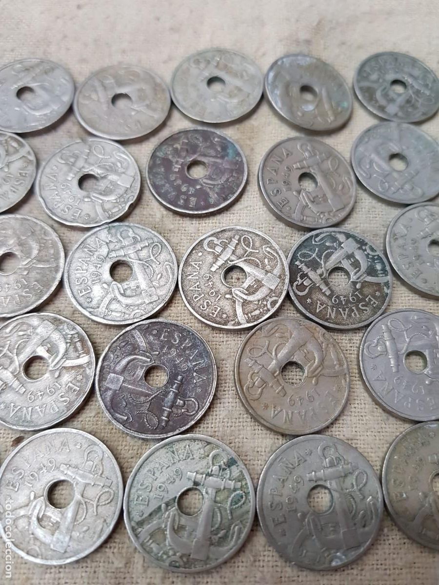 Monedas Franco: LOTE DE 45 MONEDAS DE 50 CENTIMOS-1949 - Foto 3