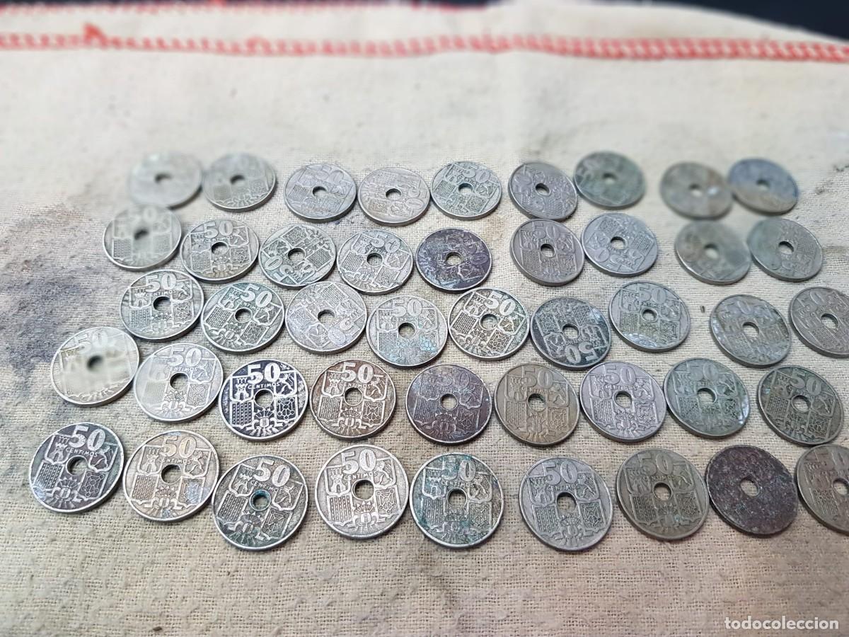 Monedas Franco: LOTE DE 45 MONEDAS DE 50 CENTIMOS-1949 - Foto 5