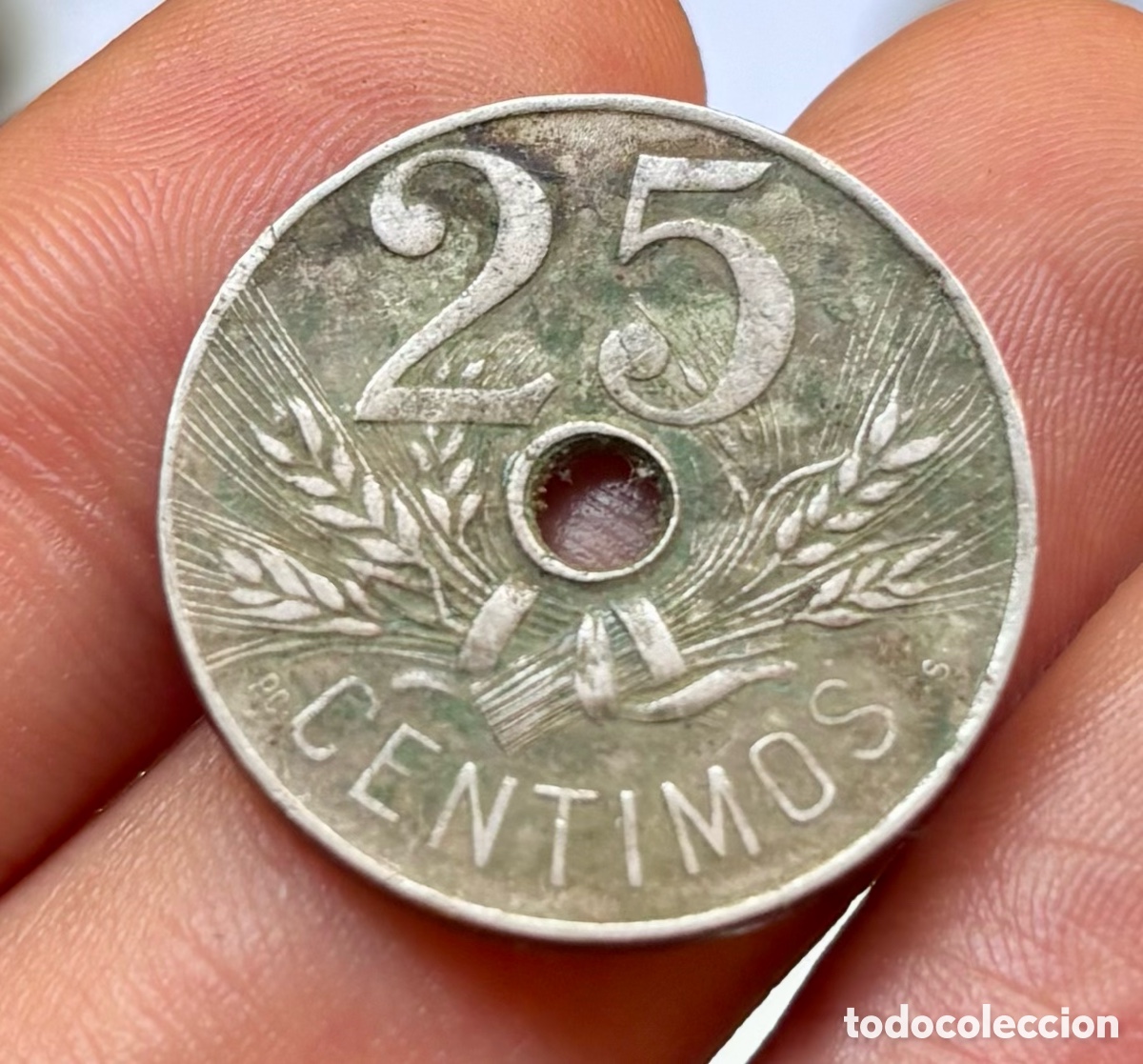 Monedas Franco: Moneda 25 Centimos 1927. Espa&ntilde;a - Foto 2