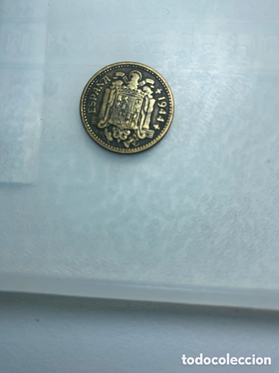 Monedas Franco: Monedas de 1 peseta del ano 1944 - Foto 2