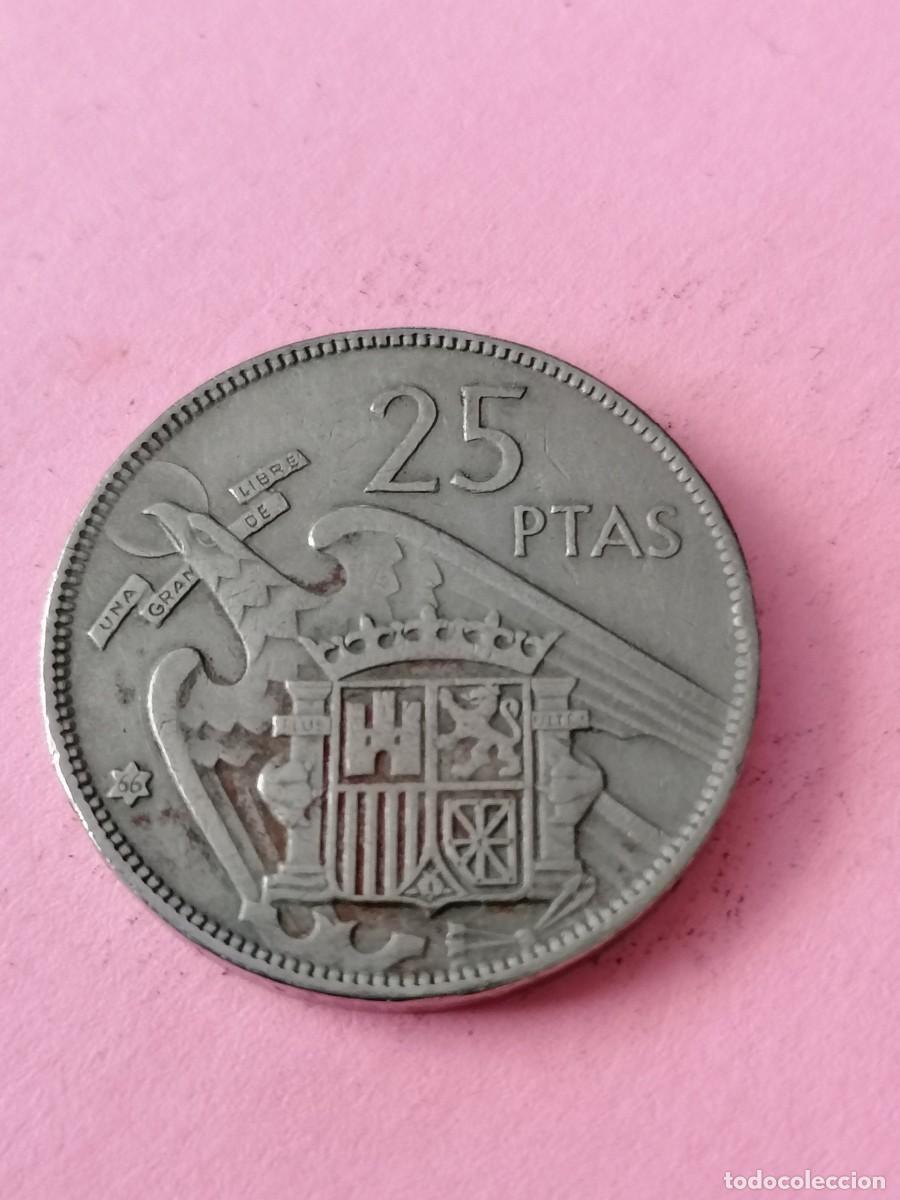 Monedas Franco: Moneda, 25 pesetas, 1957, 66*, BC+ - Foto 2
