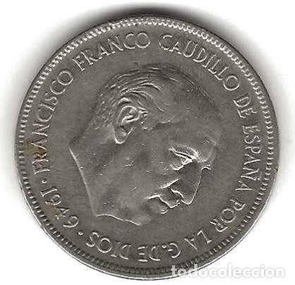 Monedas Franco: MONEDA DE 5 PESETAS A&Ntilde;O 1949 - - Foto 1