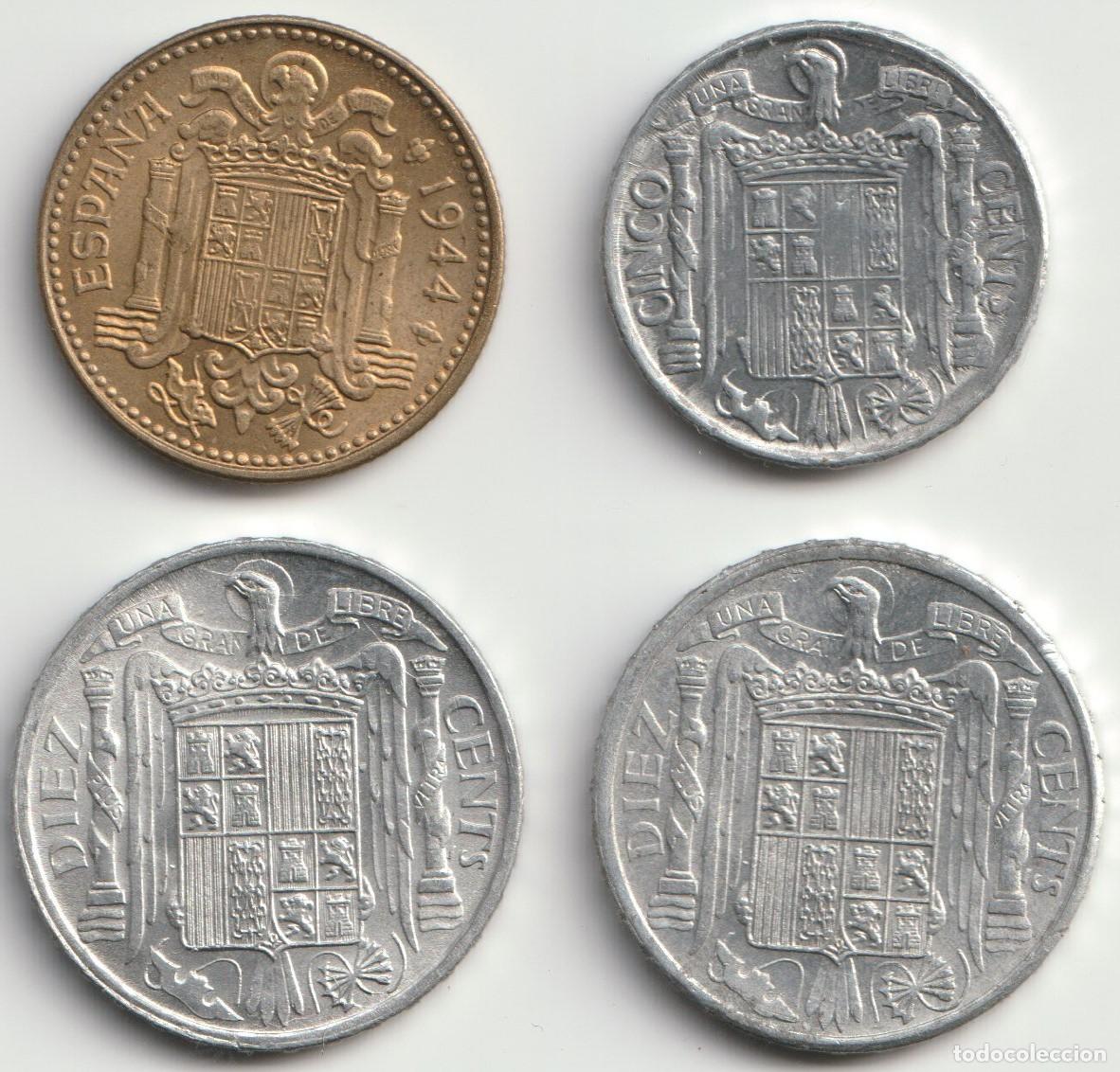 Monedas Franco: Lote de 4 monedas estado espa&ntilde;ol - Foto 2