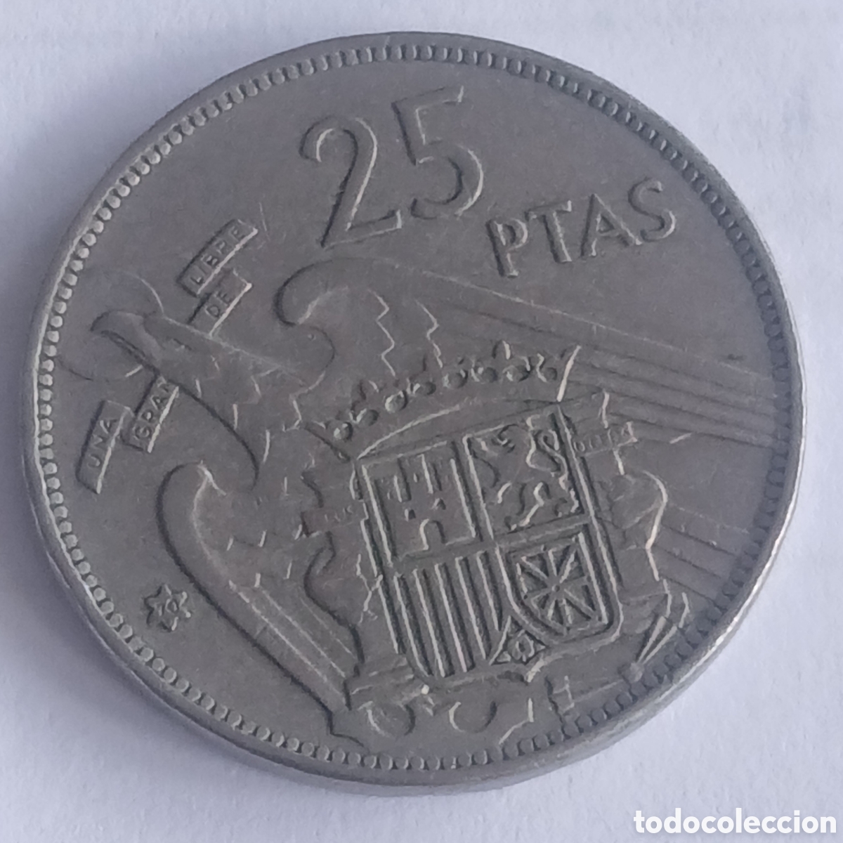 Monedas Franco: Moneda 25 pesetas 1957 - Foto 2