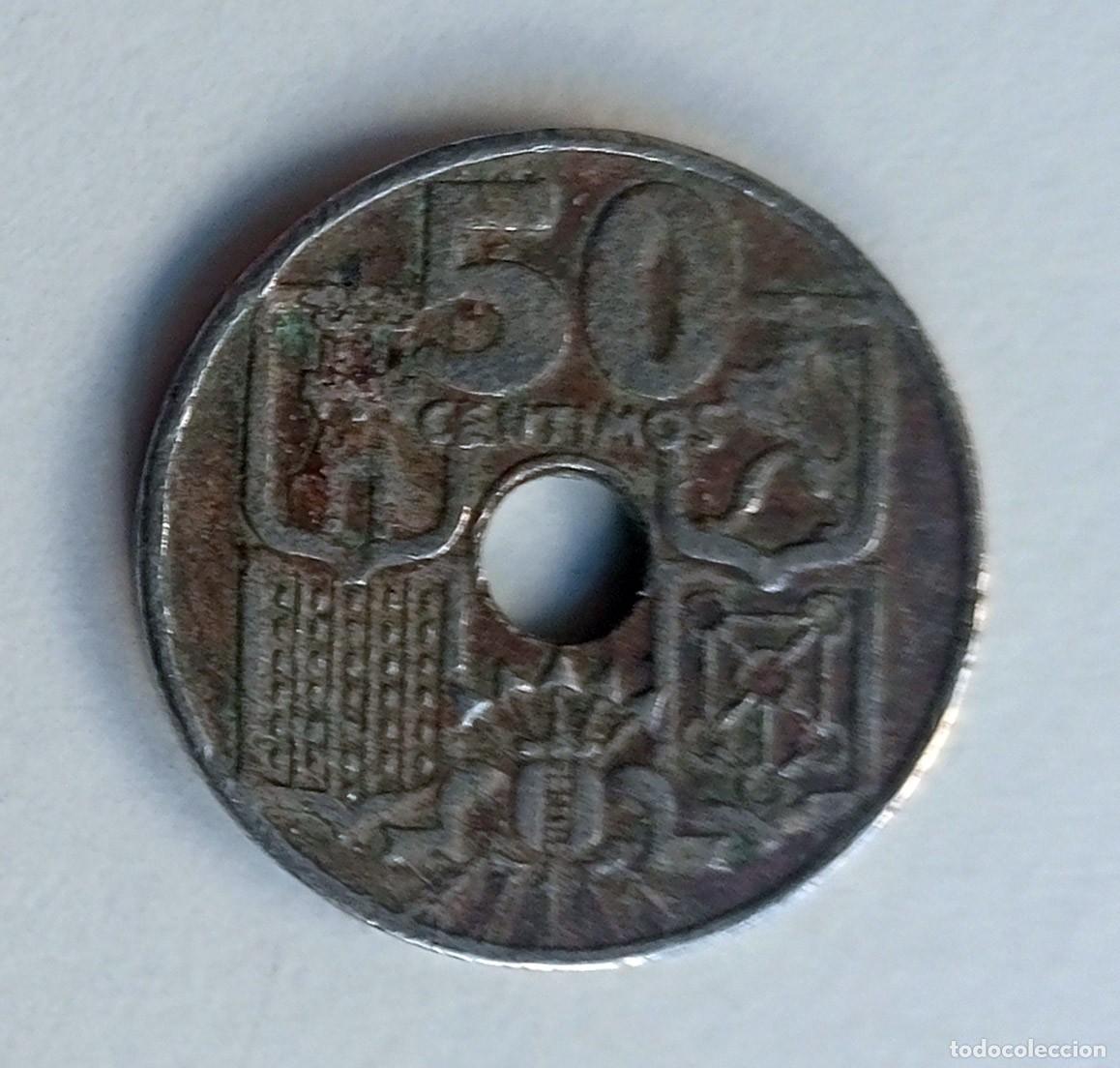 Monedas Franco: MONEDA ESPA&Ntilde;A 50 C&Eacute;NTIMOS A&Ntilde;O 1949 - Foto 1