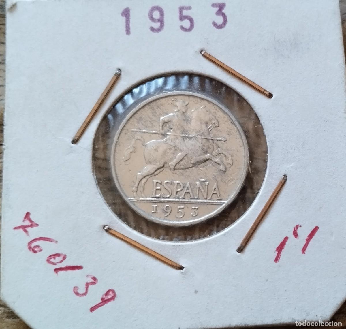 Monedas Franco: Moneda de 5 c&eacute;ntimos de 1953 sin circular - Foto 1