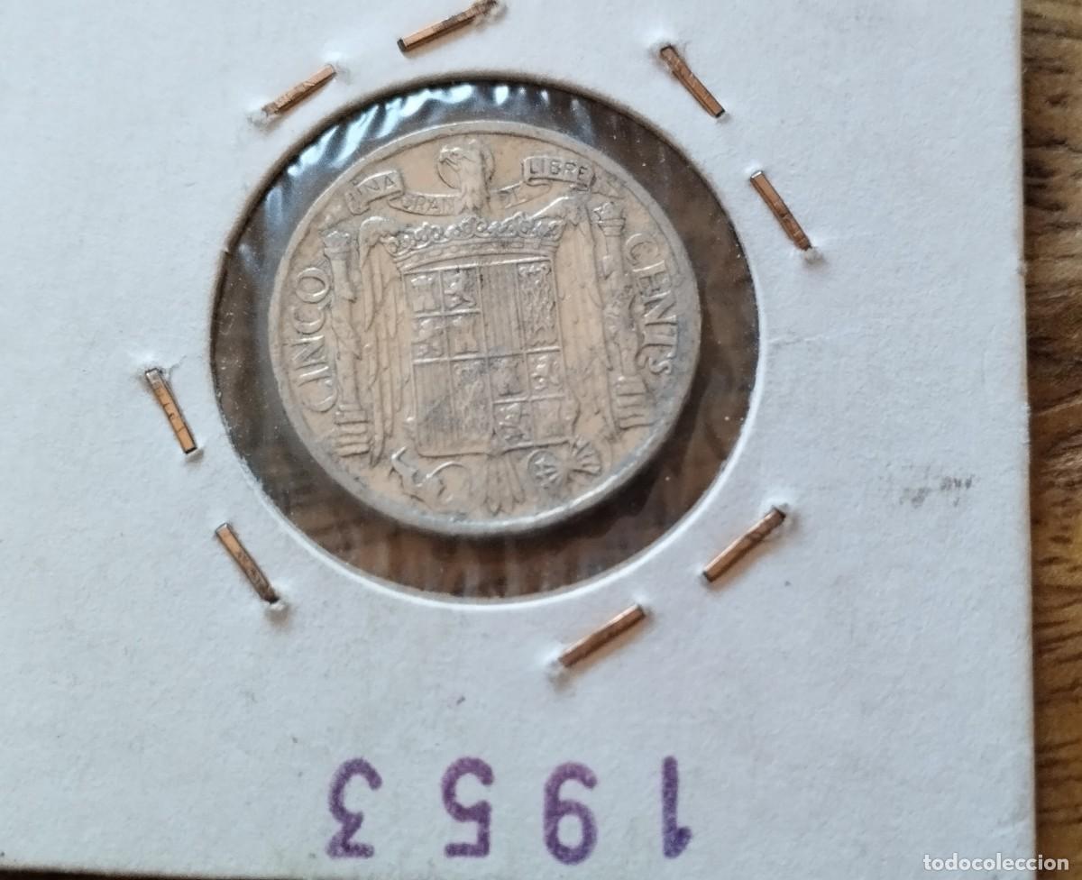 Monedas Franco: Moneda de 5 c&eacute;ntimos de 1953 sin circular - Foto 2