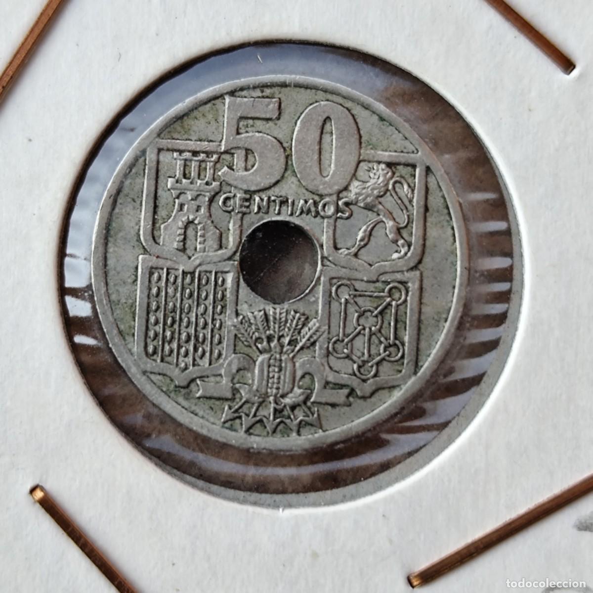 Monedas Franco: 50 CENTIMOS 1949 FLECHAS INVERTIDAS - Foto 2