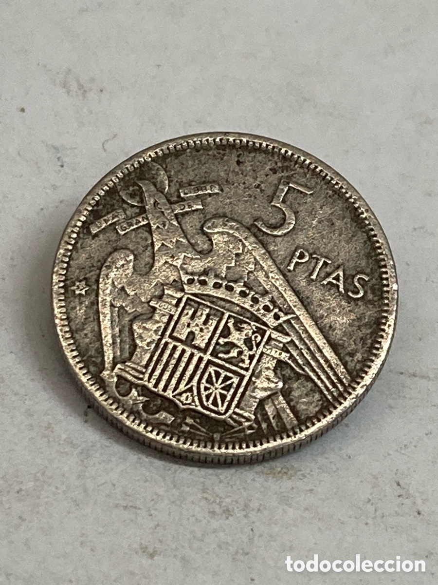 Monedas Franco: Moneda de 5 pesetas 1957 L58 - Foto 1