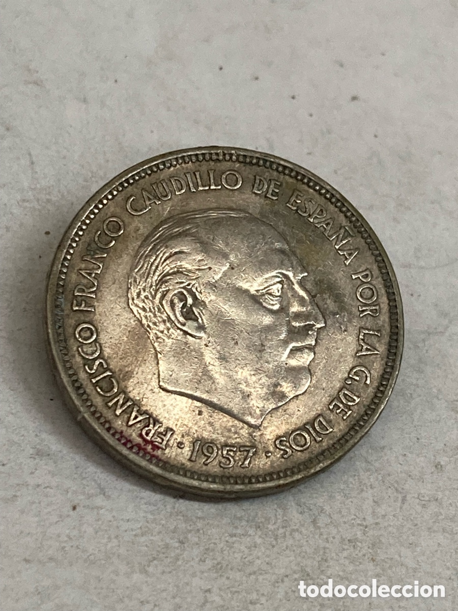 Monedas Franco: Moneda 25 pesetas 1957 E65 M53 - Foto 2