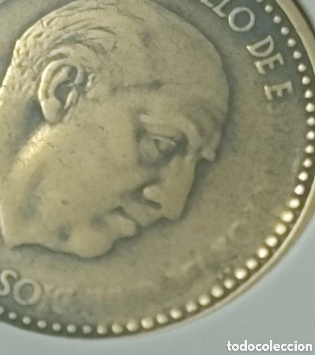 Monedas Franco: UNA PESETA DE 1947*51 CON ERROR EN EBC - Foto 3