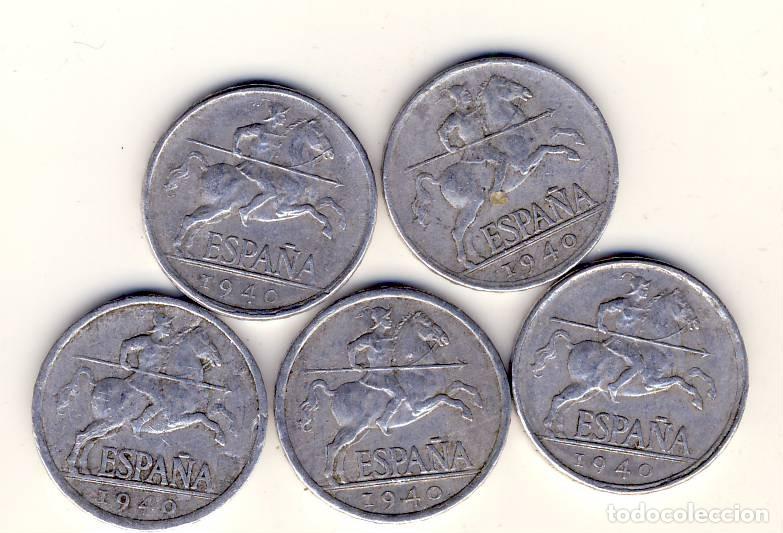 Monedas Franco: CINCO MONEDAS DE 5 C&Eacute;NTIMOS, 1940.-(01) - Foto 1