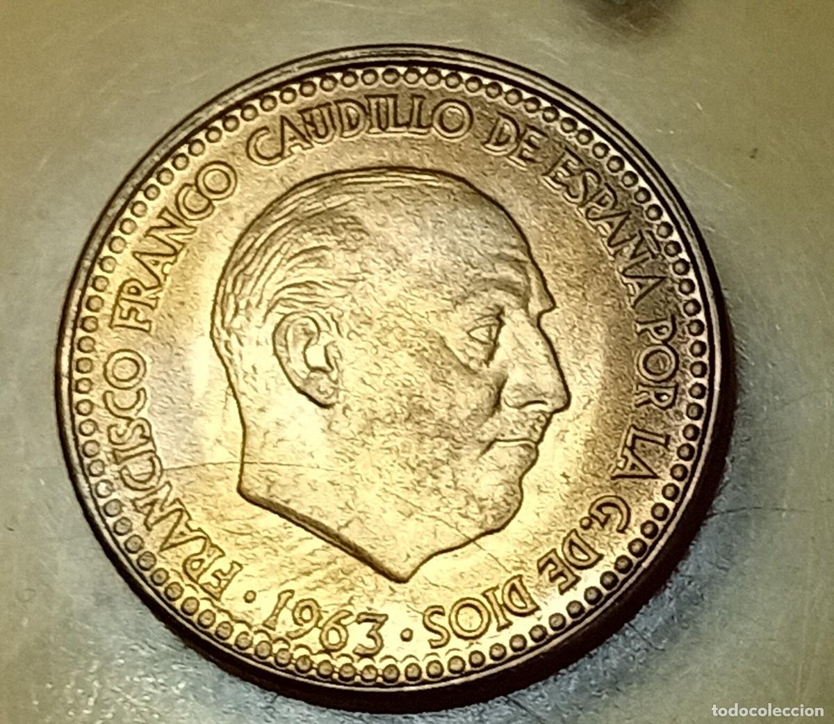Monedas Franco: 1 PESETA 1963 / 66. SC. ERROR. - Foto 3
